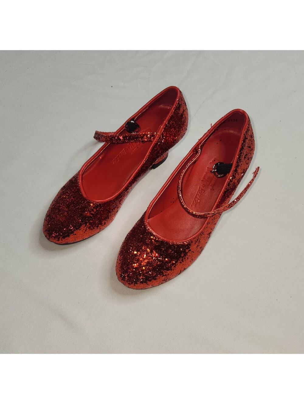 Red glitter dancer flats